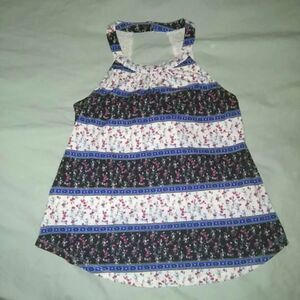 🌻3/$15 Colorful floral striped halter summer top blouse